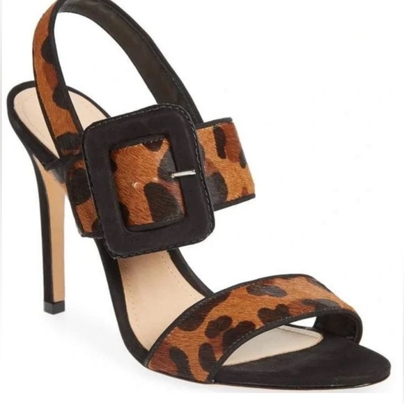 SCHUTZ Shoes - SCHUTZ Suede-trimmed leopard-print calf hair sandals